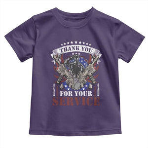 Patriotic Memorial Day Toddler T Shirt Thank You For Your Service Veterans Remembrance TS02 Purple Print Your Wear