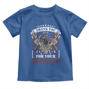 Patriotic Memorial Day Toddler T Shirt Thank You For Your Service Veterans Remembrance TS02 Royal Blue Print Your Wear