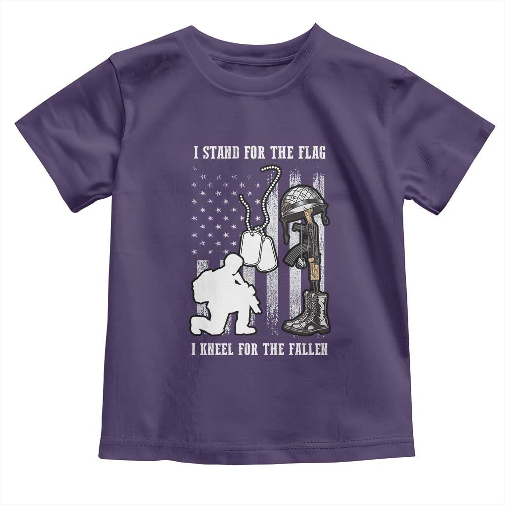 Patriotic Memorial Day Toddler T Shirt We Stand For the Flag We Kneel For The Fallen US Patriots TS02 Purple Print Your Wear