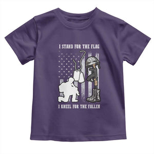Patriotic Memorial Day Toddler T Shirt We Stand For the Flag We Kneel For The Fallen US Patriots TS02 Purple Print Your Wear