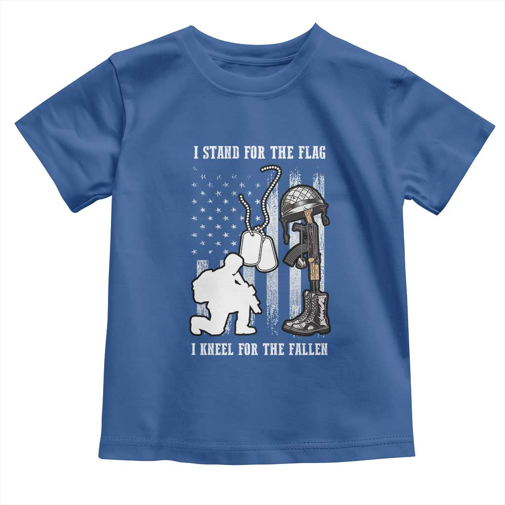 Patriotic Memorial Day Toddler T Shirt We Stand For the Flag We Kneel For The Fallen US Patriots TS02 Royal Blue Print Your Wear