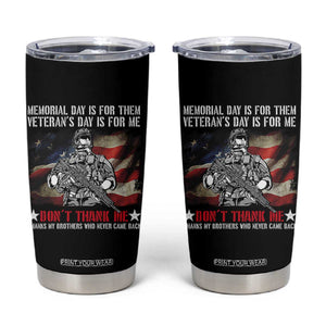 Patriotic Memorial Day Tumbler Cup Remember Our Heroes Veterans Brothers American Flag TS02 Black Print Your Wear