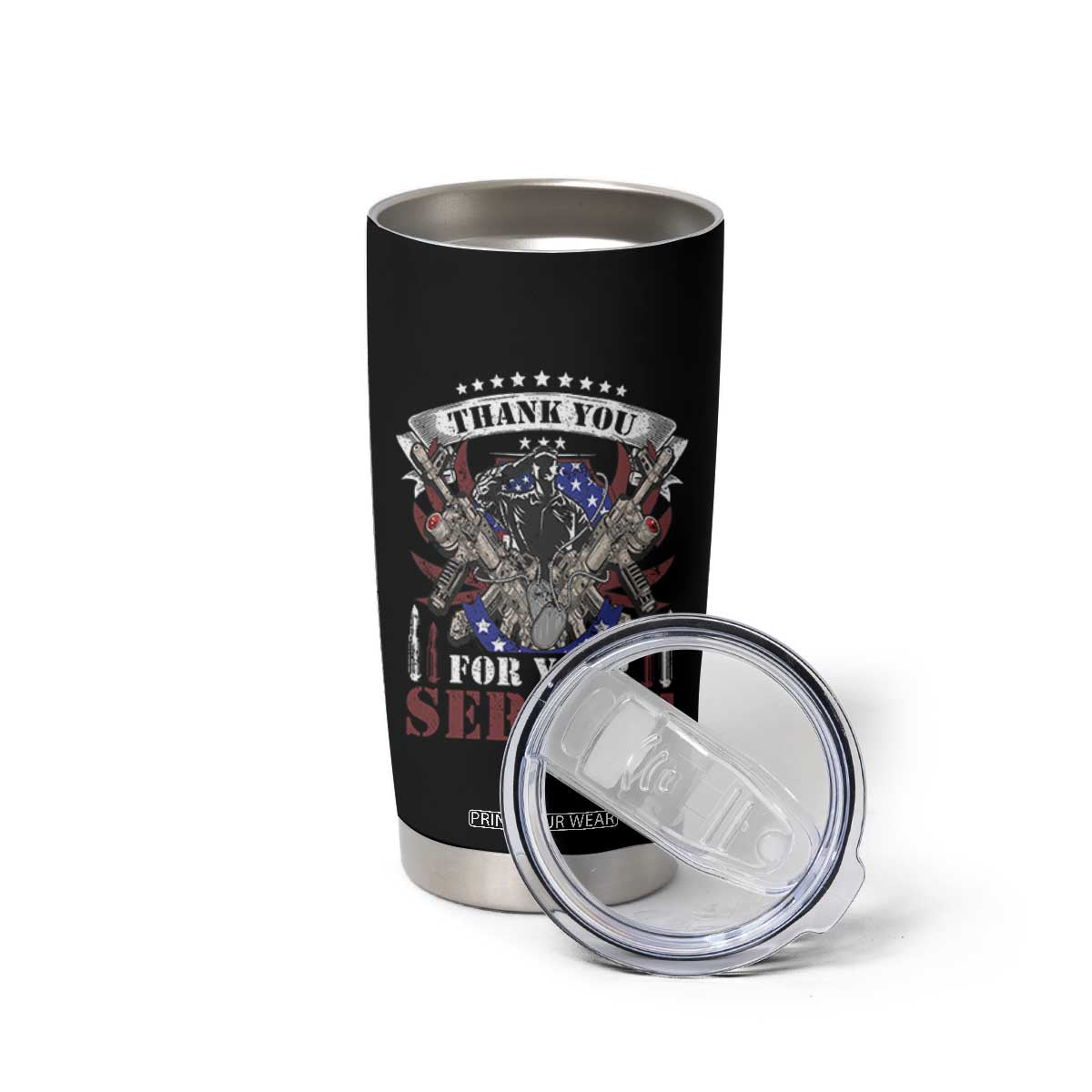 Patriotic Memorial Day Tumbler Cup Thank You For Your Service Veterans Remembrance TS02 Print Your Wear