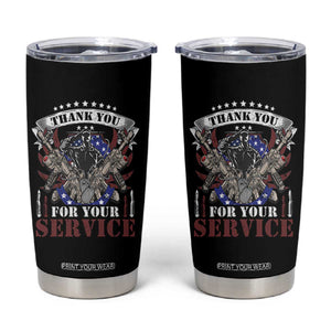 Patriotic Memorial Day Tumbler Cup Thank You For Your Service Veterans Remembrance TS02 Black Print Your Wear