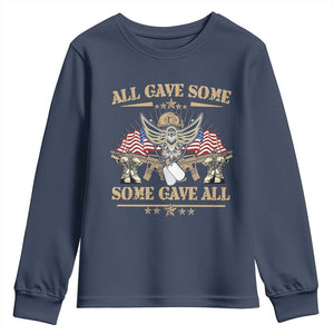 Patriotic Memorial Day Youth Sweatshirt All Gave Some Some Gave All Veterans Memorials Day US Flag TS02 Navy Print Your Wear
