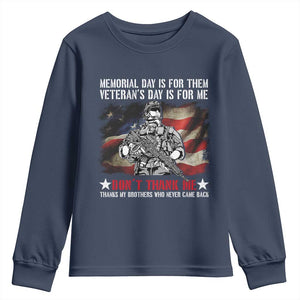 Patriotic Memorial Day Youth Sweatshirt Remember Our Heroes Veterans Brothers American Flag TS02 Navy Print Your Wear