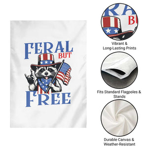 Patriotic Raccoon 4th of July Garden Flag Feral But Free USA Flag TS10 Print Your Wear