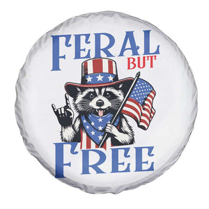 Patriotic Raccoon 4th of July Spare Tire Cover Feral But Free USA Flag TS10 Print Your Wear