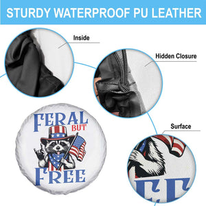 Patriotic Raccoon 4th of July Spare Tire Cover Feral But Free USA Flag TS10 Print Your Wear