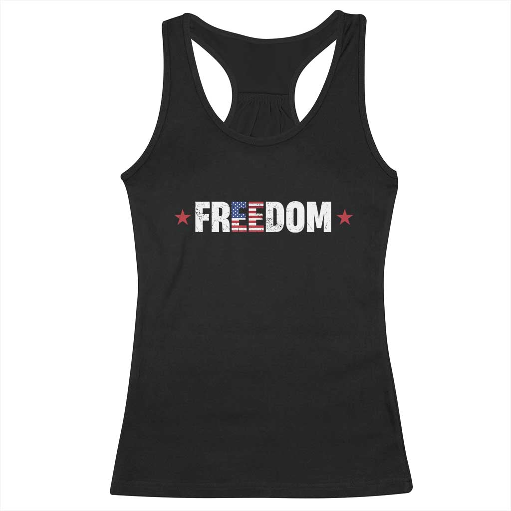Patriotic Racerback Tank Top Freedom American Flag 4th of July TS10 Black Print Your Wear