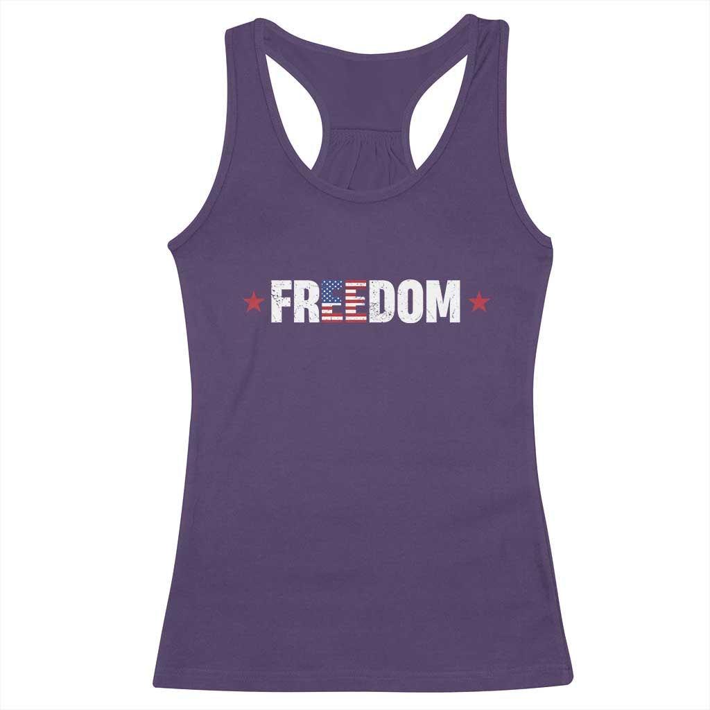Patriotic Racerback Tank Top Freedom American Flag 4th of July TS10 Purple Print Your Wear