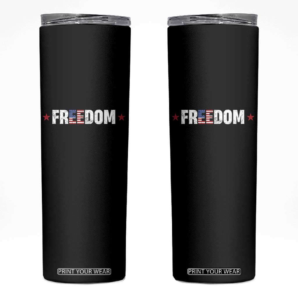 Patriotic Skinny Tumbler Freedom American Flag 4th of July TS10 Black Print Your Wear