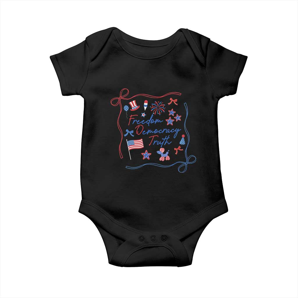 Patriotic Subtle FDT Baby Onesie Coquette Bow Patriotic 4th of July TS10 Black Print Your Wear