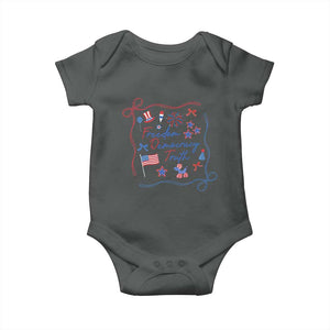 Patriotic Subtle FDT Baby Onesie Coquette Bow Patriotic 4th of July TS10 Dark Heather Print Your Wear