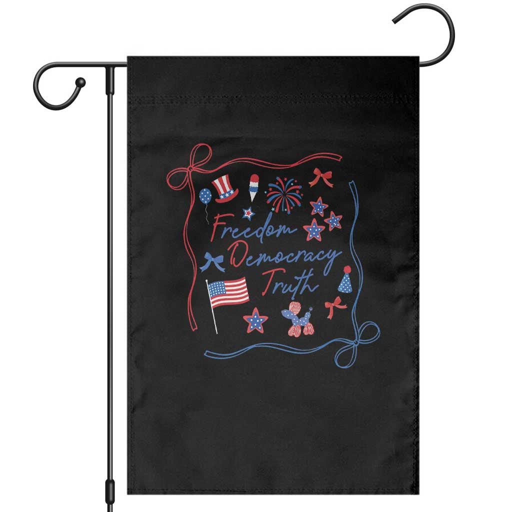 Patriotic Subtle FDT Garden Flag Coquette Bow Patriotic 4th of July TS10 Black Print Your Wear