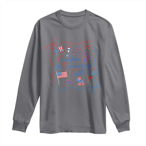 Patriotic Subtle FDT Long Sleeve Shirt Coquette Bow Patriotic 4th of July TS10 Charcoal Print Your Wear