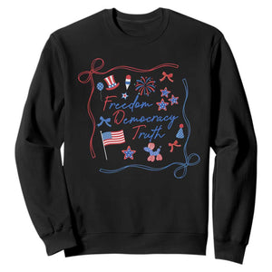 Patriotic Subtle FDT Sweatshirt Coquette Bow Patriotic 4th of July TS10 Black Print Your Wear
