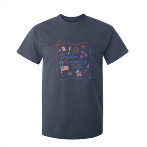 Patriotic Subtle FDT T Shirt For Kid Coquette Bow Patriotic 4th of July TS10 Navy Print Your Wear