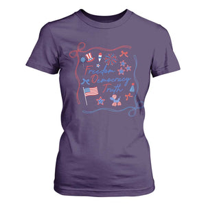 Patriotic Subtle FDT T Shirt For Women Coquette Bow Patriotic 4th of July TS10 Purple Print Your Wear