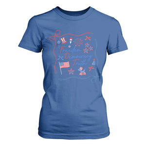 Patriotic Subtle FDT T Shirt For Women Coquette Bow Patriotic 4th of July TS10 Royal Blue Print Your Wear