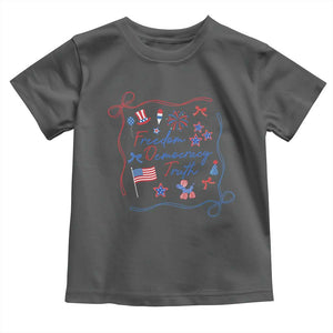 Patriotic Subtle FDT Toddler T Shirt Coquette Bow Patriotic 4th of July TS10 Dark Heather Print Your Wear