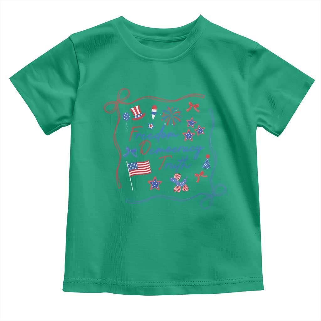 Patriotic Subtle FDT Toddler T Shirt Coquette Bow Patriotic 4th of July TS10 Irish Green Print Your Wear