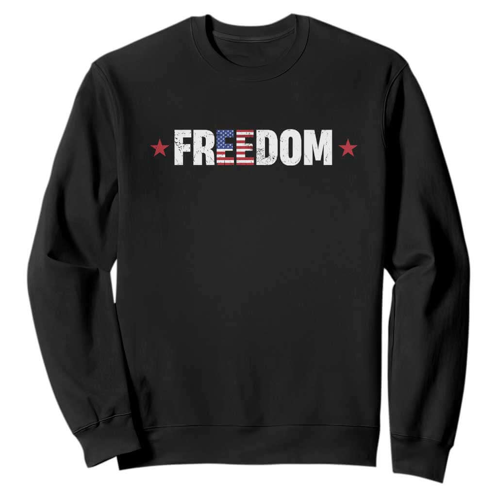 Patriotic Sweatshirt Freedom American Flag 4th of July TS10 Black Print Your Wear