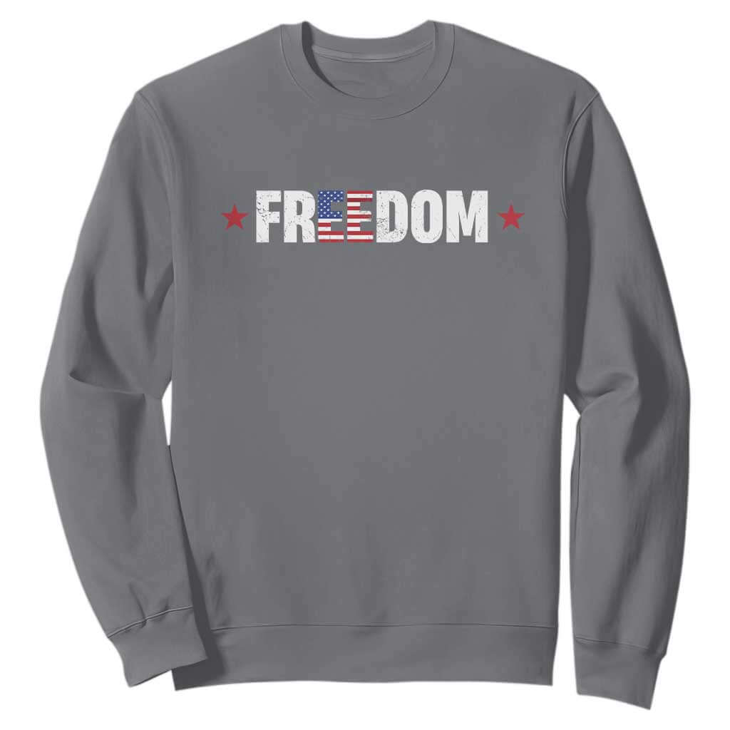 Patriotic Sweatshirt Freedom American Flag 4th of July TS10 Charcoal Print Your Wear