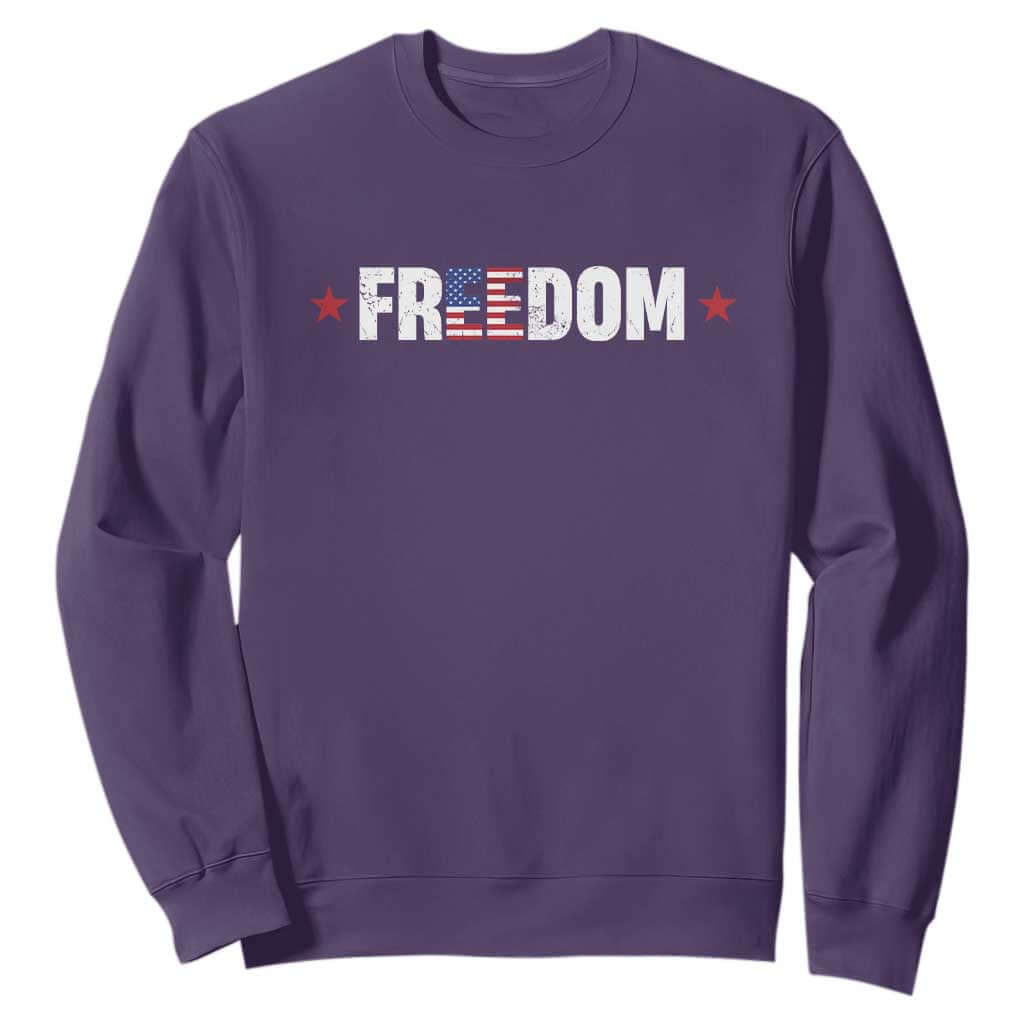Patriotic Sweatshirt Freedom American Flag 4th of July TS10 Purple Print Your Wear