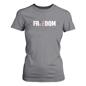 Patriotic T Shirt For Women Freedom American Flag 4th of July TS10 Charcoal Print Your Wear