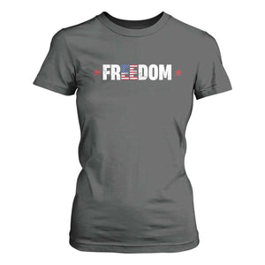 Patriotic T Shirt For Women Freedom American Flag 4th of July TS10 Dark Heather Print Your Wear