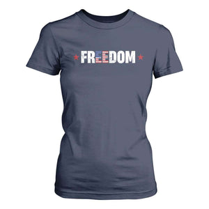 Patriotic T Shirt For Women Freedom American Flag 4th of July TS10 Navy Print Your Wear