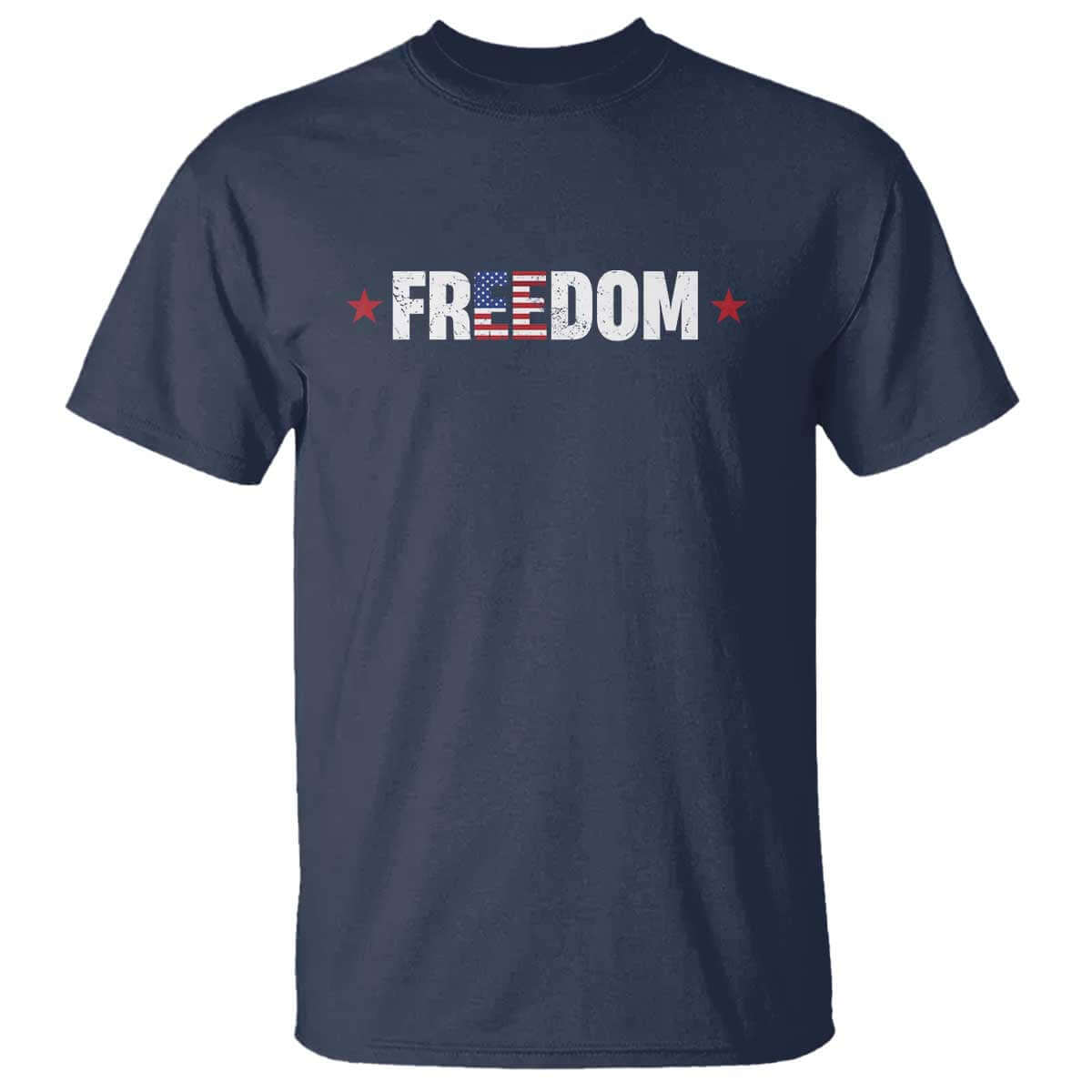 Patriotic T Shirt Freedom American Flag 4th of July TS10 Navy Print Your Wear