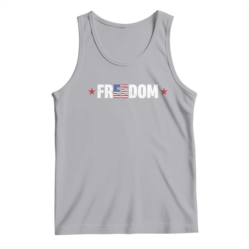 Patriotic Tank Top Freedom American Flag 4th of July TS10 Athletic Heather Print Your Wear