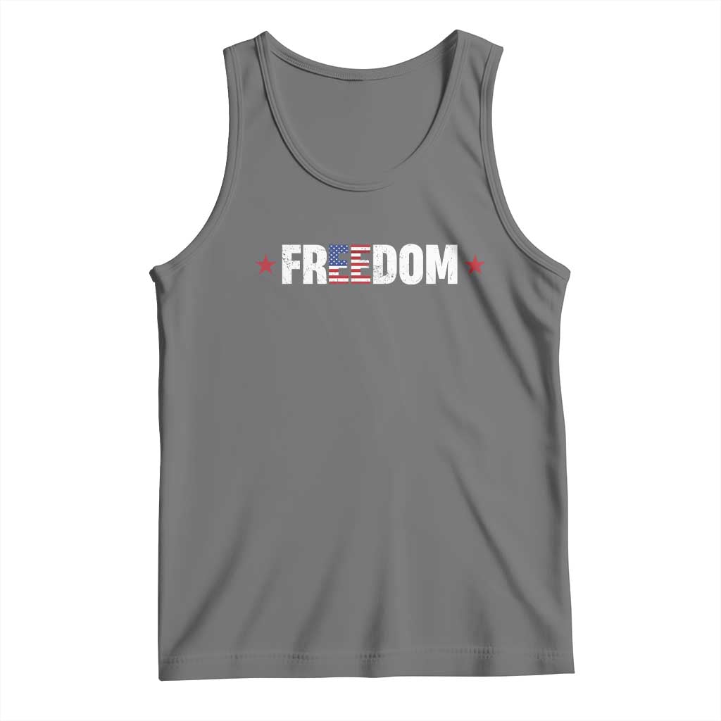 Patriotic Tank Top Freedom American Flag 4th of July TS10 Black Heather Print Your Wear