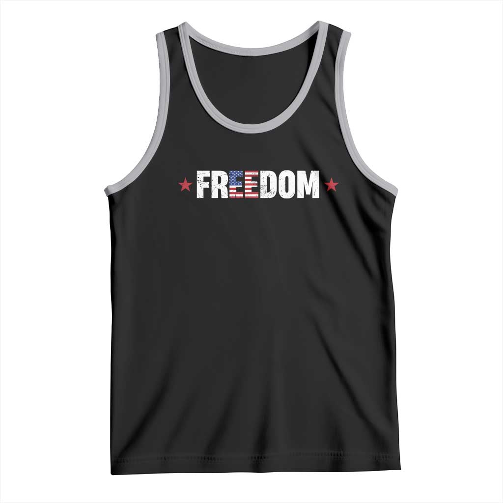 Patriotic Tank Top Freedom American Flag 4th of July TS10 Black Athletic Heather Print Your Wear