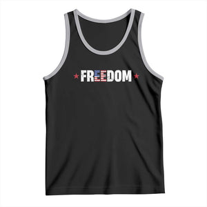 Patriotic Tank Top Freedom American Flag 4th of July TS10 Black Athletic Heather Print Your Wear