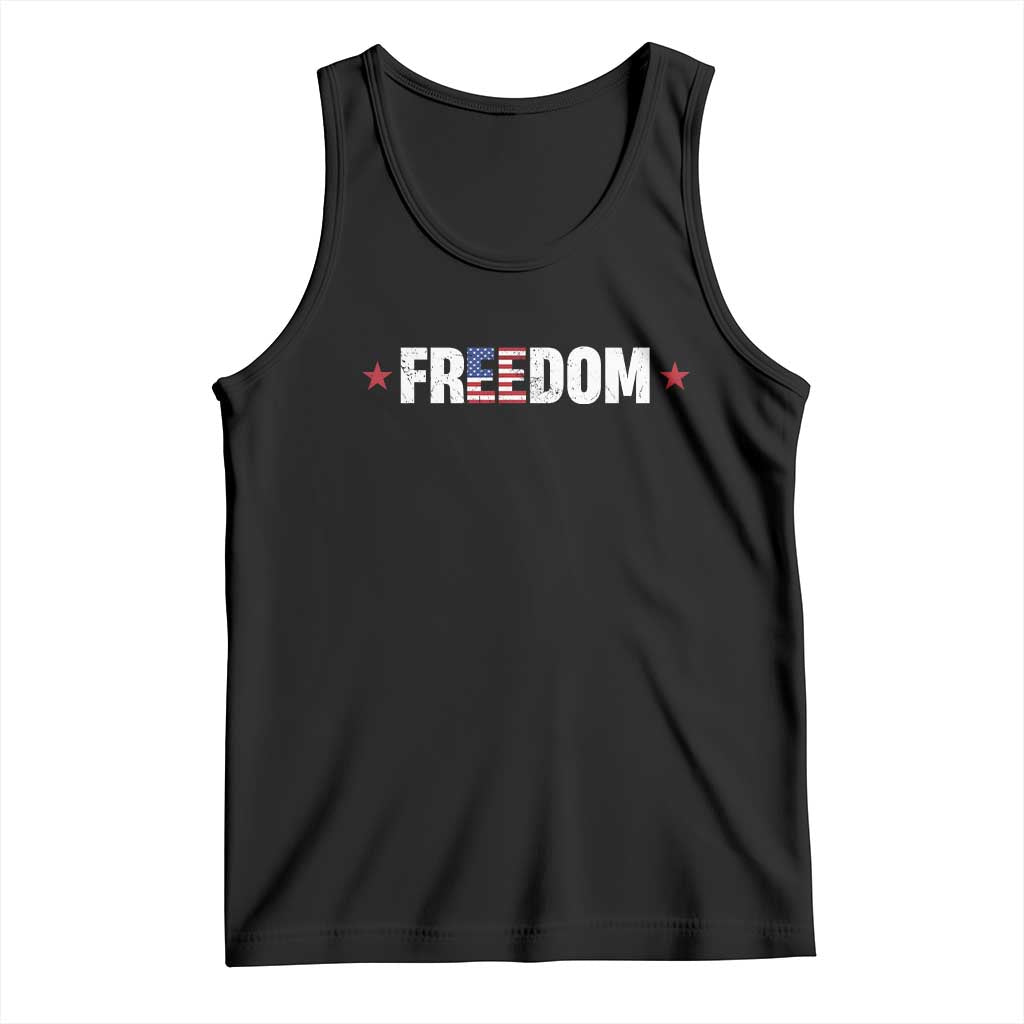 Patriotic Tank Top Freedom American Flag 4th of July TS10 Black Print Your Wear