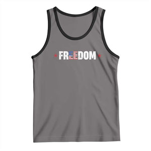Patriotic Tank Top Freedom American Flag 4th of July TS10 Deep Heather Black Print Your Wear