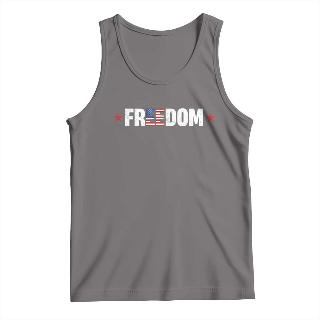 Patriotic Tank Top Freedom American Flag 4th of July TS10 Deep Heather Print Your Wear
