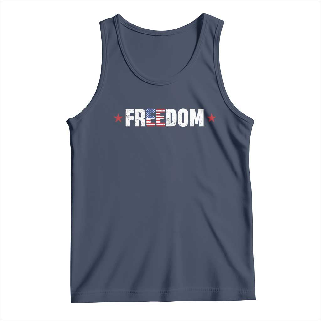 Patriotic Tank Top Freedom American Flag 4th of July TS10 Navy Print Your Wear
