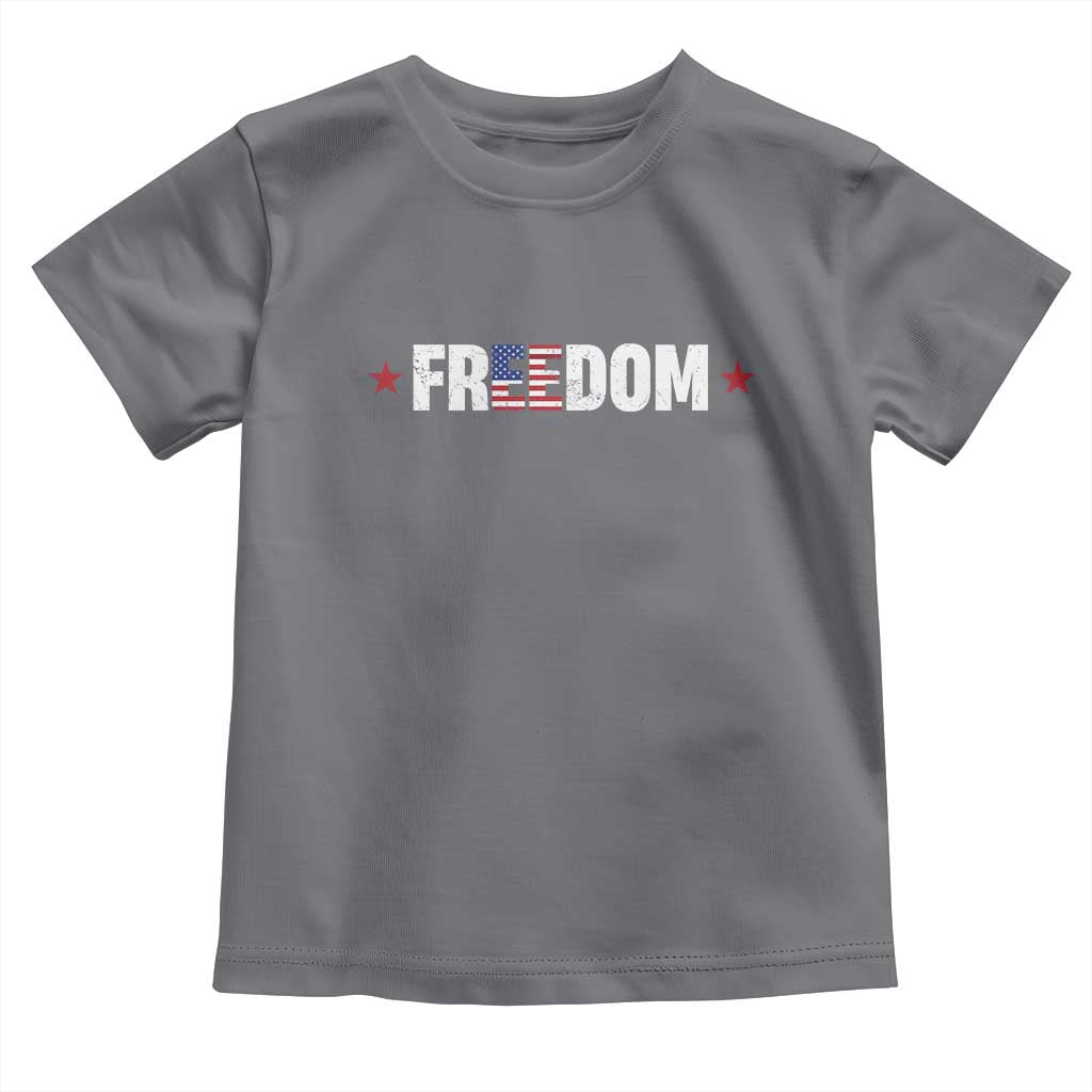 Patriotic Toddler T Shirt Freedom American Flag 4th of July TS10 Charcoal Print Your Wear