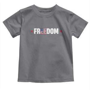 Patriotic Toddler T Shirt Freedom American Flag 4th of July TS10 Charcoal Print Your Wear