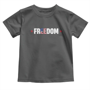 Patriotic Toddler T Shirt Freedom American Flag 4th of July TS10 Dark Heather Print Your Wear