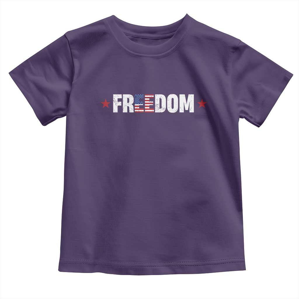 Patriotic Toddler T Shirt Freedom American Flag 4th of July TS10 Purple Print Your Wear