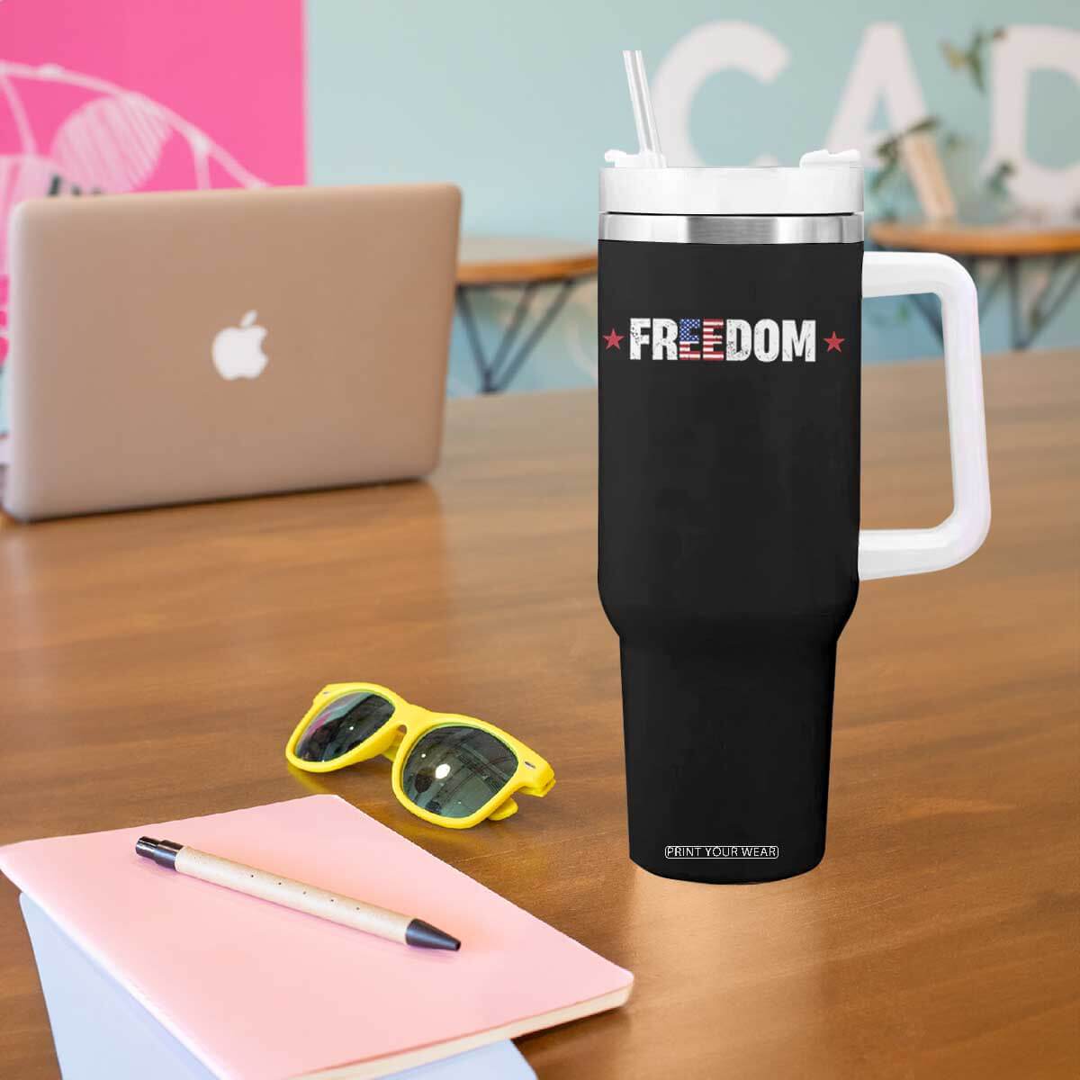 Patriotic Tumbler With Handle Freedom American Flag 4th of July TS10 Print Your Wear
