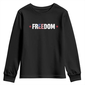Patriotic Youth Sweatshirt Freedom American Flag 4th of July TS10 Black Print Your Wear