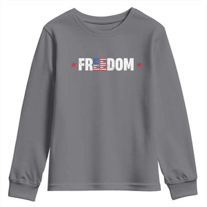 Patriotic Youth Sweatshirt Freedom American Flag 4th of July TS10 Charcoal Print Your Wear