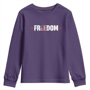 Patriotic Youth Sweatshirt Freedom American Flag 4th of July TS10 Purple Print Your Wear