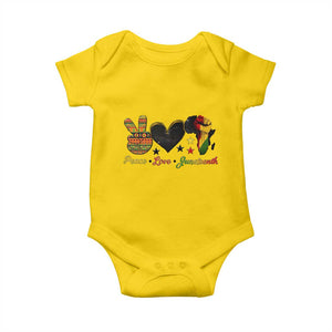 Peace Love Juneteenth Baby Onesie 1865 Heart Kente Peace Sign Africa Fist TS02 Daisy Print Your Wear